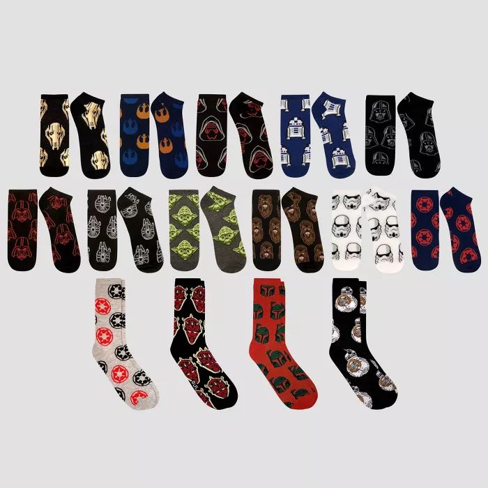 Men's Star Wars 15 Days of Socks in a Box Socks - Colors May Vary 6-12 | Target