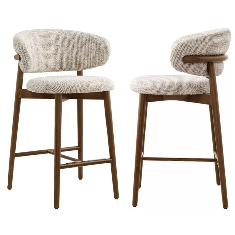 TB5179383438533RF Upholstered 29.53'' Counter Stool with Solid Wood Frame (Set of 2) | Wayfair North America