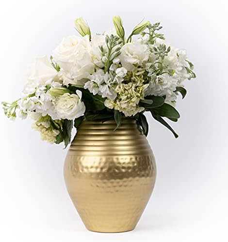 Walbrok Gold Vase Gold Flower Vase - Decorative Vase, Hammered Gold Vases for Centerpieces, Flowe... | Amazon (US)
