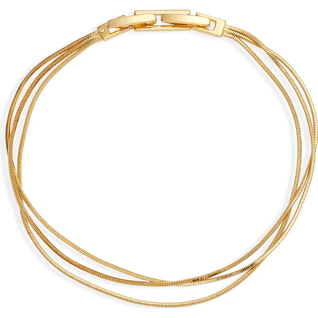 Nordstrom Demi-Fine Triple Strand Chain Bracelet in 14K Gold Plated at Nordstrom | Nordstrom