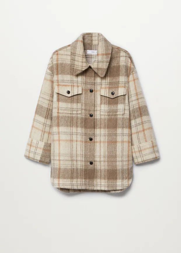 Oversized check overshirt | MANGO (UK)