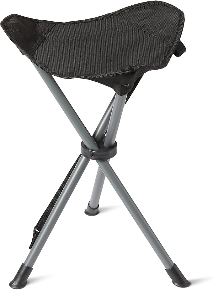 Amazon Basics Portable Camping Stool, Collapsible, Lightweight, for Hiking, Hunting, Fishing, Bla... | Amazon (US)
