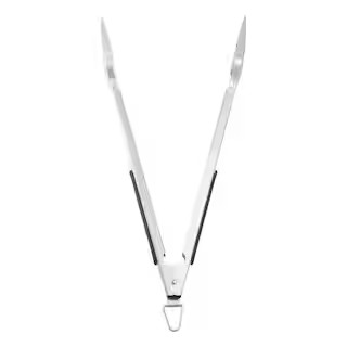 PRIVATE BRAND UNBRANDED Universal Stainless Steel Grill and Griddle Locking Tongs with Soft Grip ... | The Home Depot