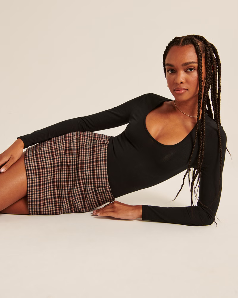 Women's Long-Sleeve Scoopneck Bodysuit | Women's Tops | Abercrombie.com | Abercrombie & Fitch (US)