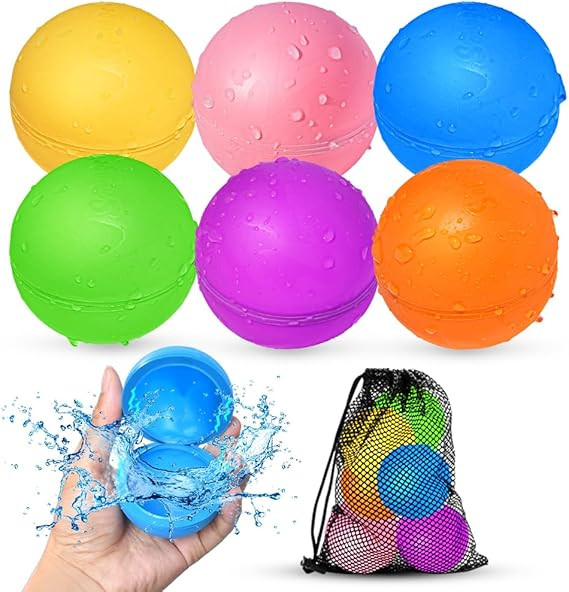 SOPPYCID Reusable Water Balloons, Water Ball for Beach Toys, Summer Toys, Easy Quick Fill & Self-... | Amazon (US)