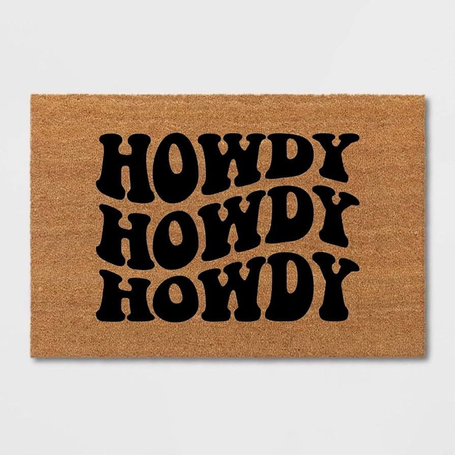 Cute Doormat, Howdy Door Mat, Welcome Mat, Western Style, Brown, Medium Size, Indoor Use, Rustic | Amazon (US)