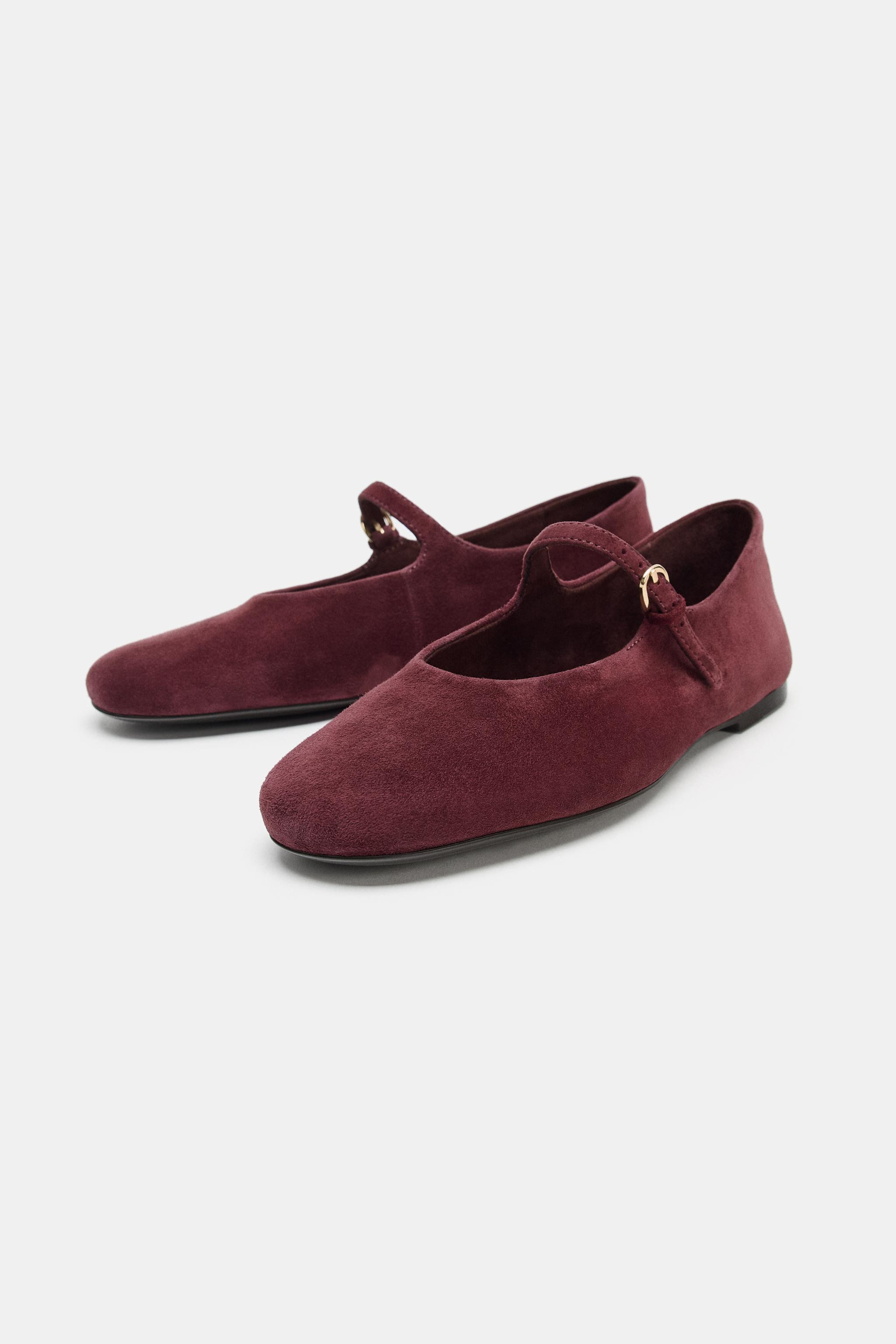 SUEDE BUCKLE BALLET FLATS | Zara US