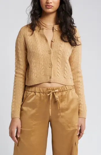 Cable Knit Crop Cardigan | Nordstrom