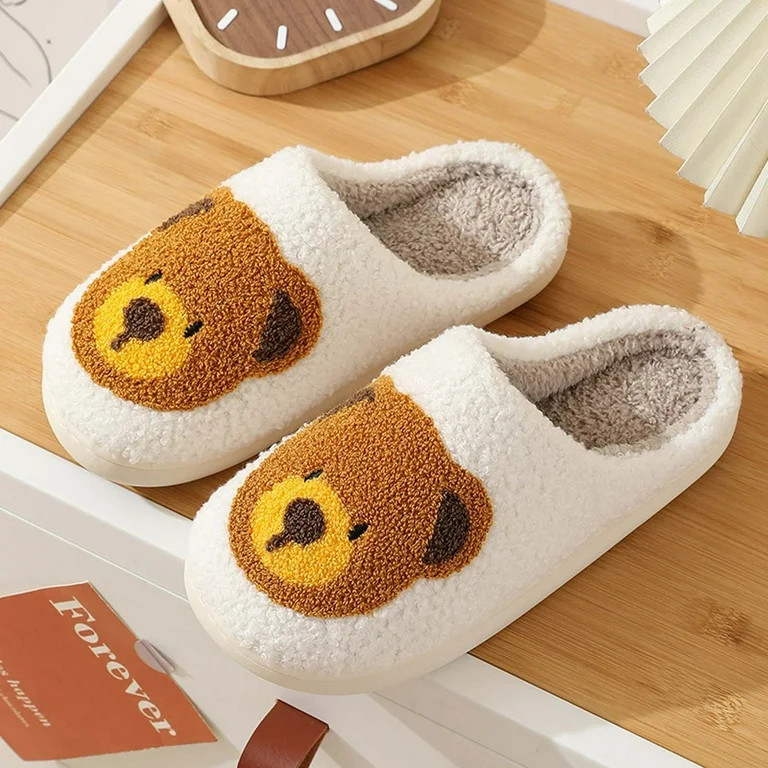 Sentuca Teddy Bear Cute House Slippers for Women/Men/Kids Warm Cozy Plush Slip-On Funny Slippers ... | Walmart (US)