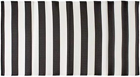 DII Stripe Outdoor polypropylene Floor Runner, 3x6 feet , Black & White | Amazon (US)
