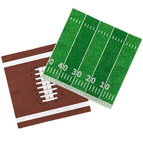 Football Birthday Party Supplies Disposable Paper Cocktail Napkins for Tailgate Party Decorations... | Amazon (US)