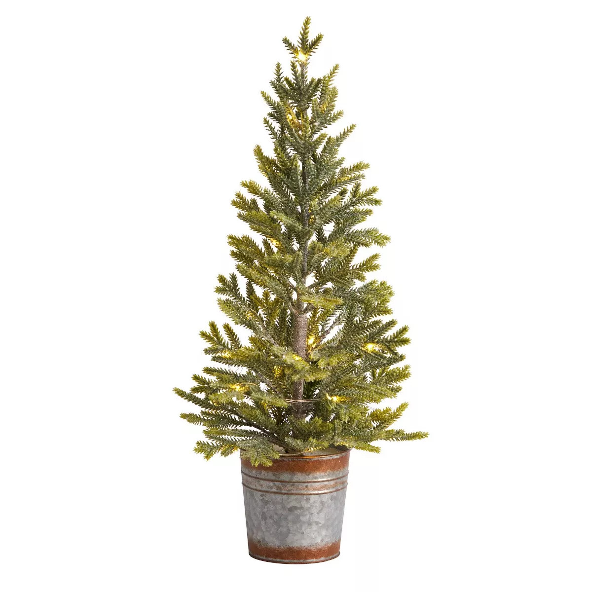 Nearly Natural 2.17-ft Pine Natural Look-in Artificial Christmas Tree with 35 Warm White Lights i... | Target