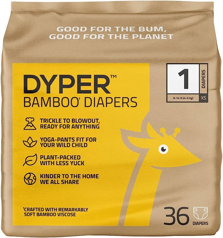 DYPER Viscose from Bamboo Baby Diapers Size 1 | Honest Ingredients | Cloth Alternative | Day & Ov... | Amazon (US)