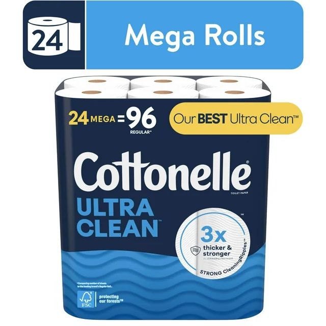 Cottonelle Ultra Clean Toilet Paper, 24 Mega Rolls | Walmart (US)