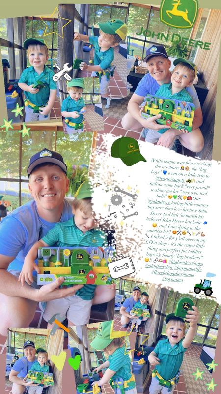 While mama was home rocking the newborn 🤱👶🏼, the “big boys” 💙 went on a little trip to @tractorsupply 🚜🌾 and Judson came back *very proud* to show me his “very own tool belt!” 🤭💚🛠️💛🧰 Our @johndeere loving little country boy sure does love his new John Deere tool belt (to match his beloved John Deere hat hehe 🧢☺️) and I am dying at the cuteness lol!! 😍⚒️🤩🔨✨🪚💪🏽🔧 Linked it for y’all over on my LTKit shop - it’s the cutest little thing and perfect for toddler boys (& handy “big brothers” 😉!! 🔗🫶🏽🛍️ #bigbrotherthings #johndeereboy #boymamalife #ilovebeingaboymama #boymama

#LTKBaby #LTKKids #LTKFamily