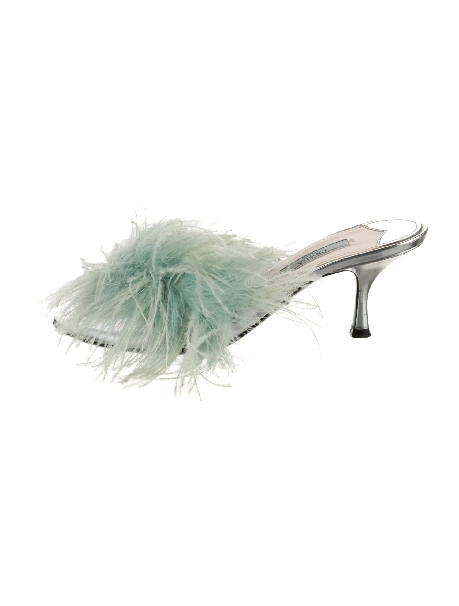 Leather Feather Trim Slides | The RealReal