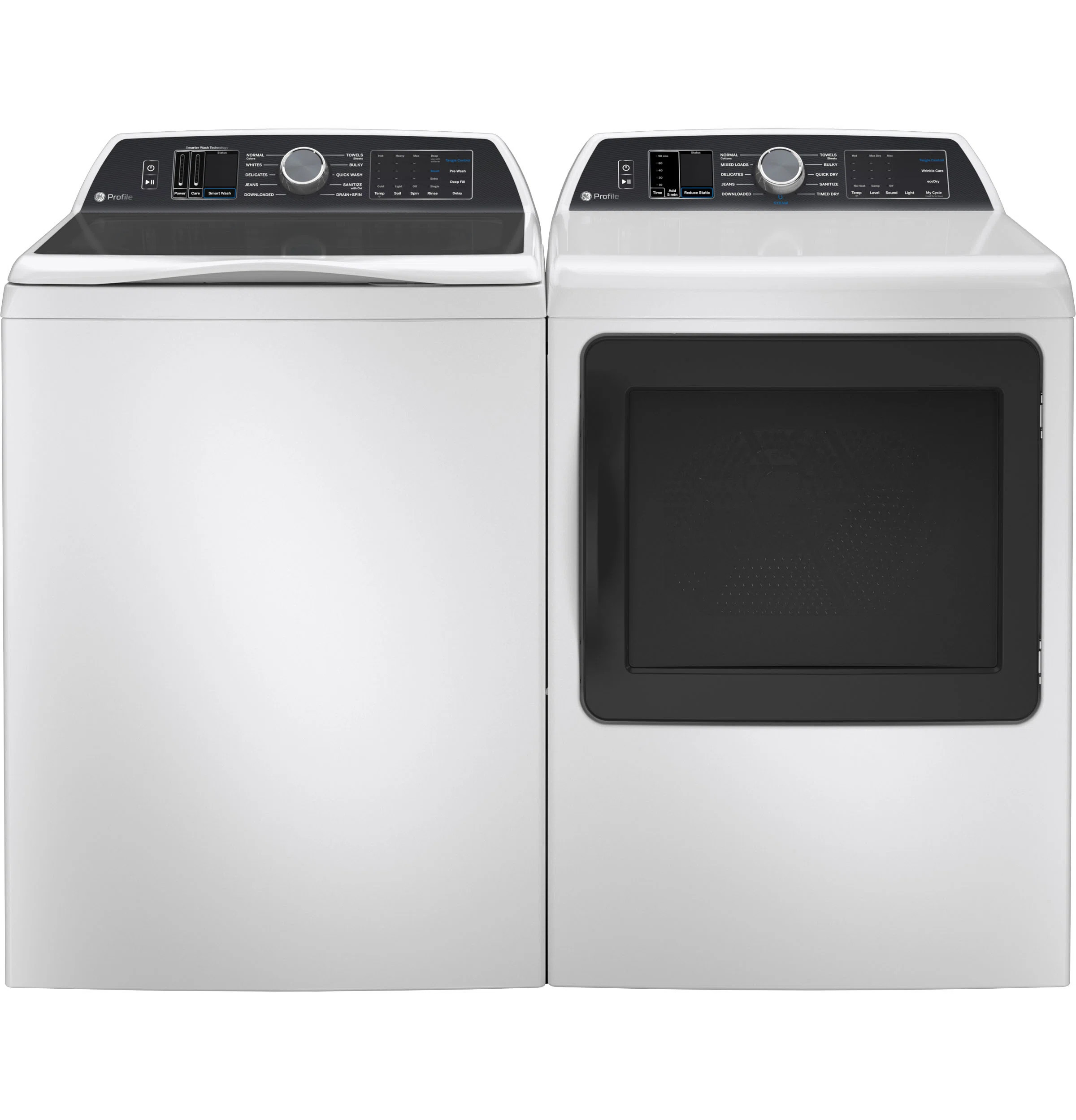 GE Profile 5.3 cu. ft. ENERGY STAR Top Load Washer with Smarter Wash Technology and FlexDispense + 7.4 cu. ft. ENERGY STAR Smart Electric Dryer with Sanitize Cycle and Sensor Dry | Wayfair North America