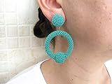 Turquoise Hoop Earrings, Beaded Turquoise Hoop, Hoop Turquoise Earrings On Studs/Clips | Amazon (US)