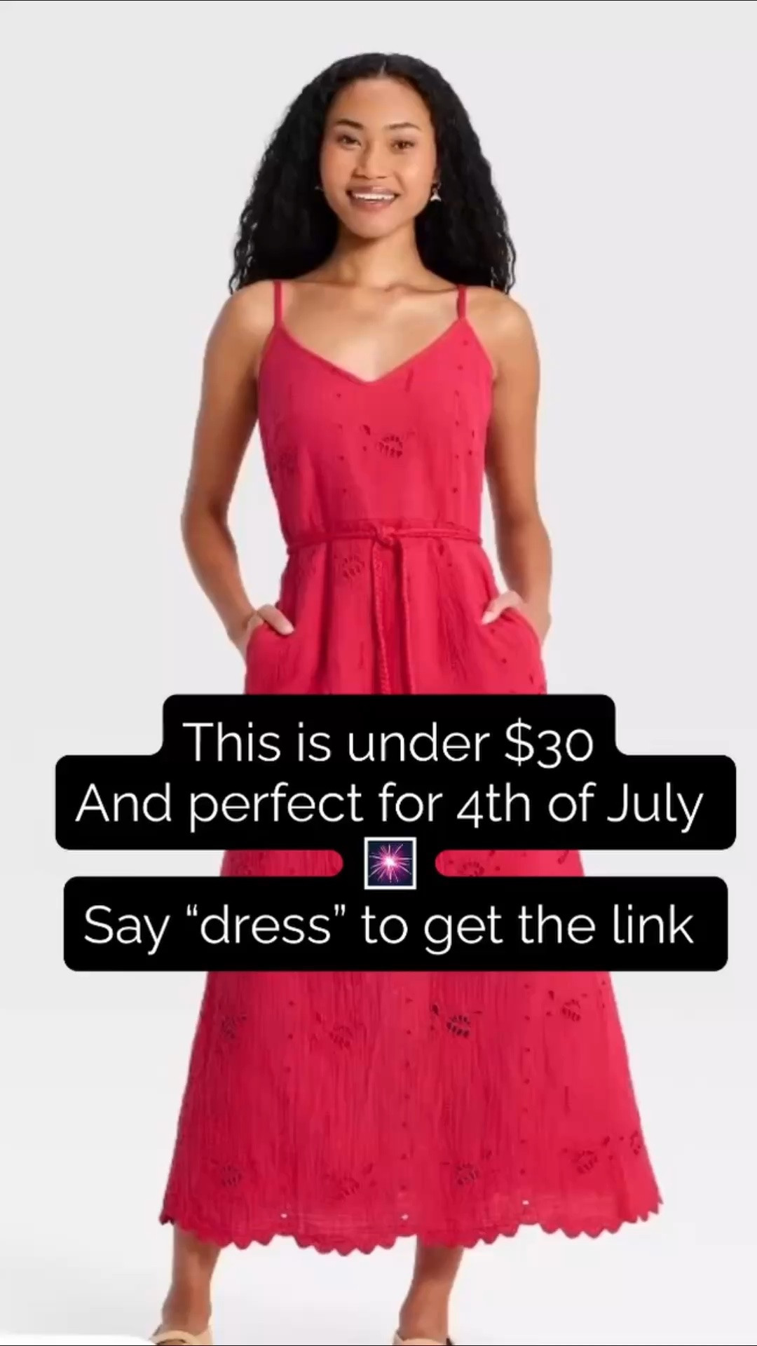 Say “dress” and you’ll get the link sent to your inbox 📥 #4thofjulyoutfit