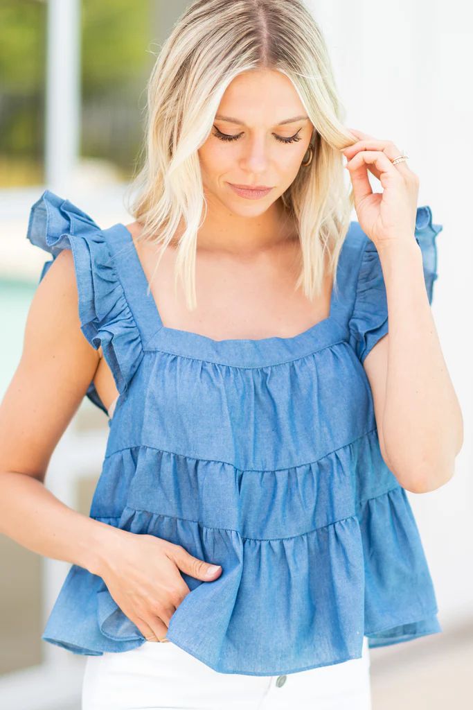 Back To Beautiful Blue Chambray Tank | The Mint Julep Boutique