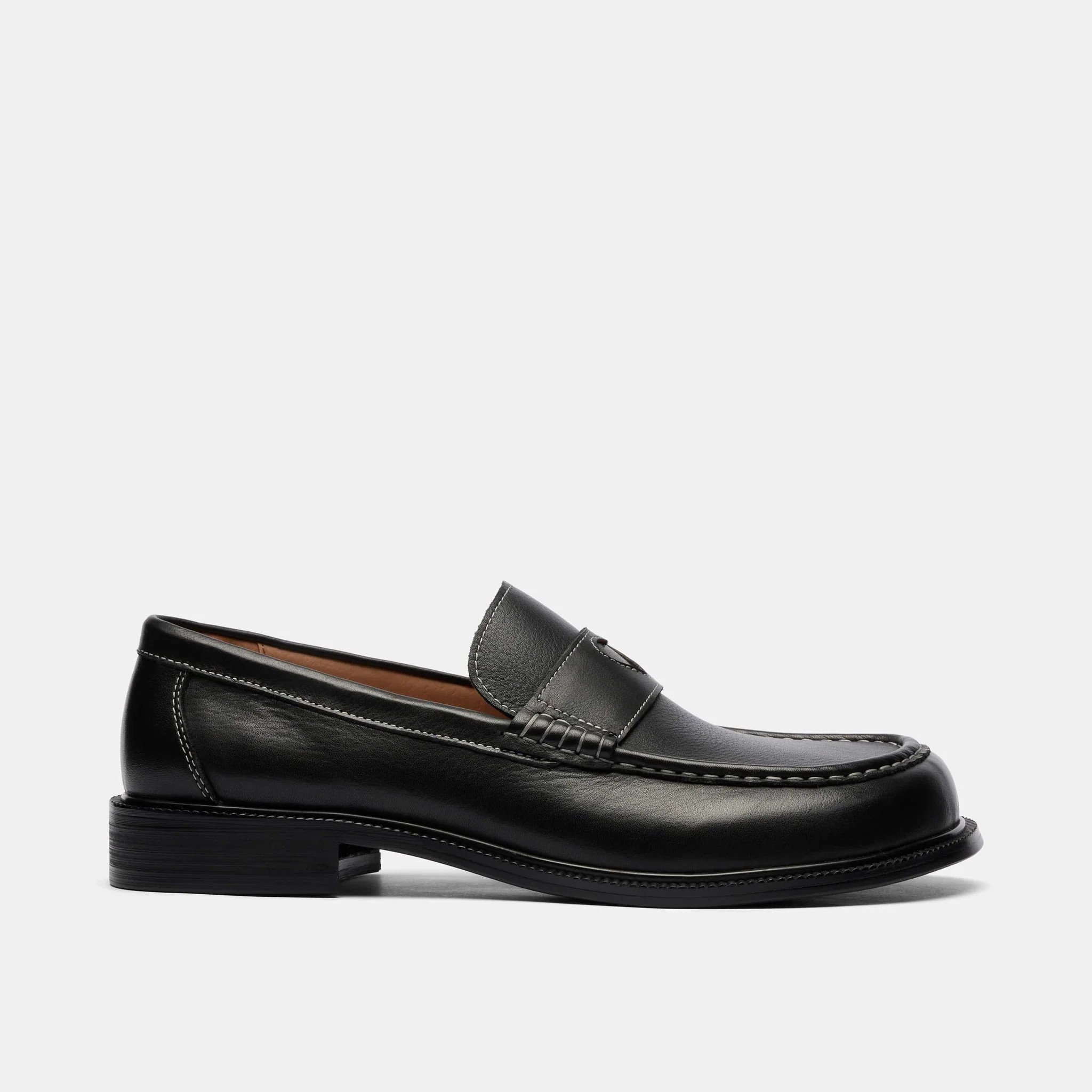 Wildheart Black Leather Penny Loafers | Marc Nolan