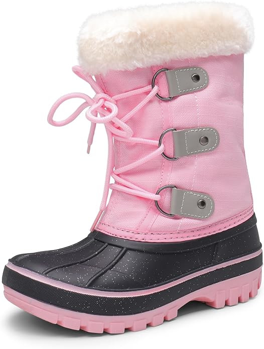 DREAM PAIRS Boys & Girls Faux Fur-Lined Ankle Winter Snow Boots | Amazon (US)