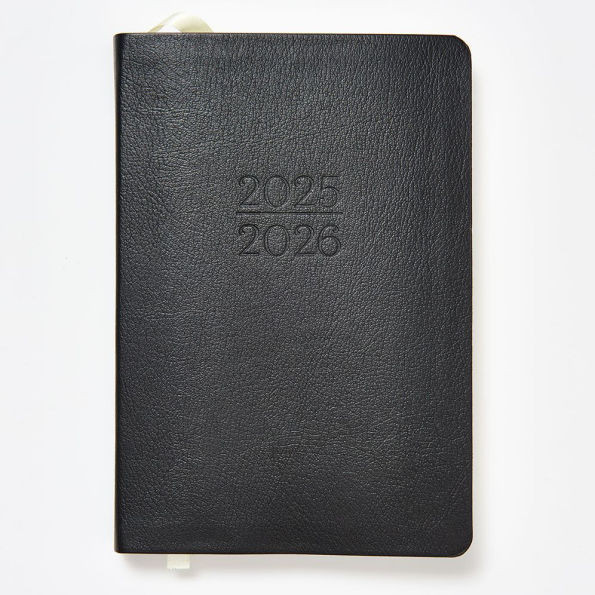 2025-2026 Paper Source Black Leather 12-Month Daily Planner July 2025 - June 2026 | Barnes & Noble