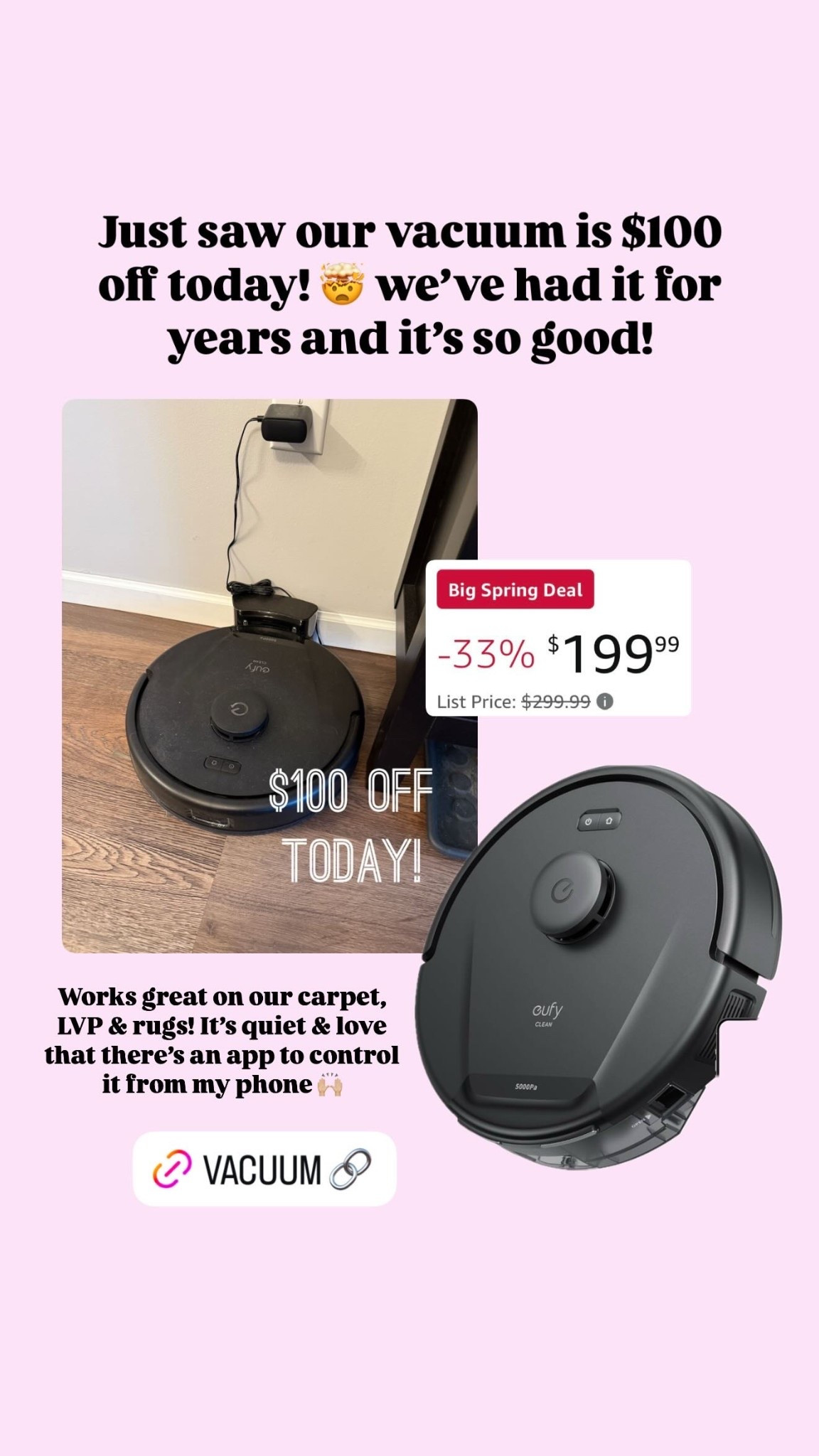 Just saw our vacuum is $100 off today 🤯 

#LTKHome #LTKSaleAlert