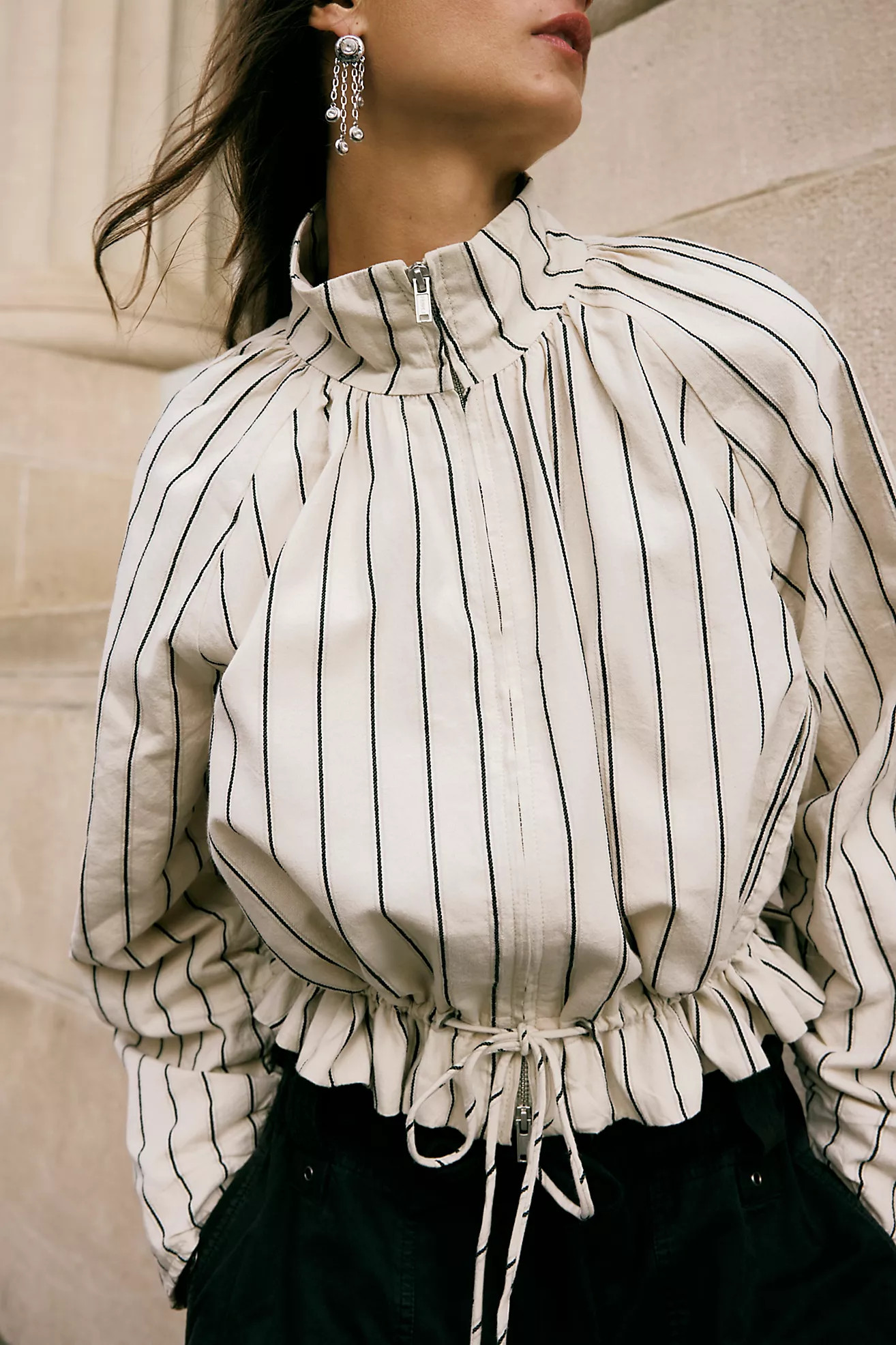 Devon Striped Balloon Jacket | Free People (Global - UK&FR Excluded)