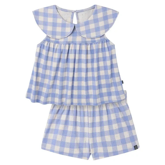 Modern Moments by Gerber Baby and Toddler Girl Ruffle Peter Pant Collar Set, 2-Piece, Sizes 0/3 M... | Walmart (US)