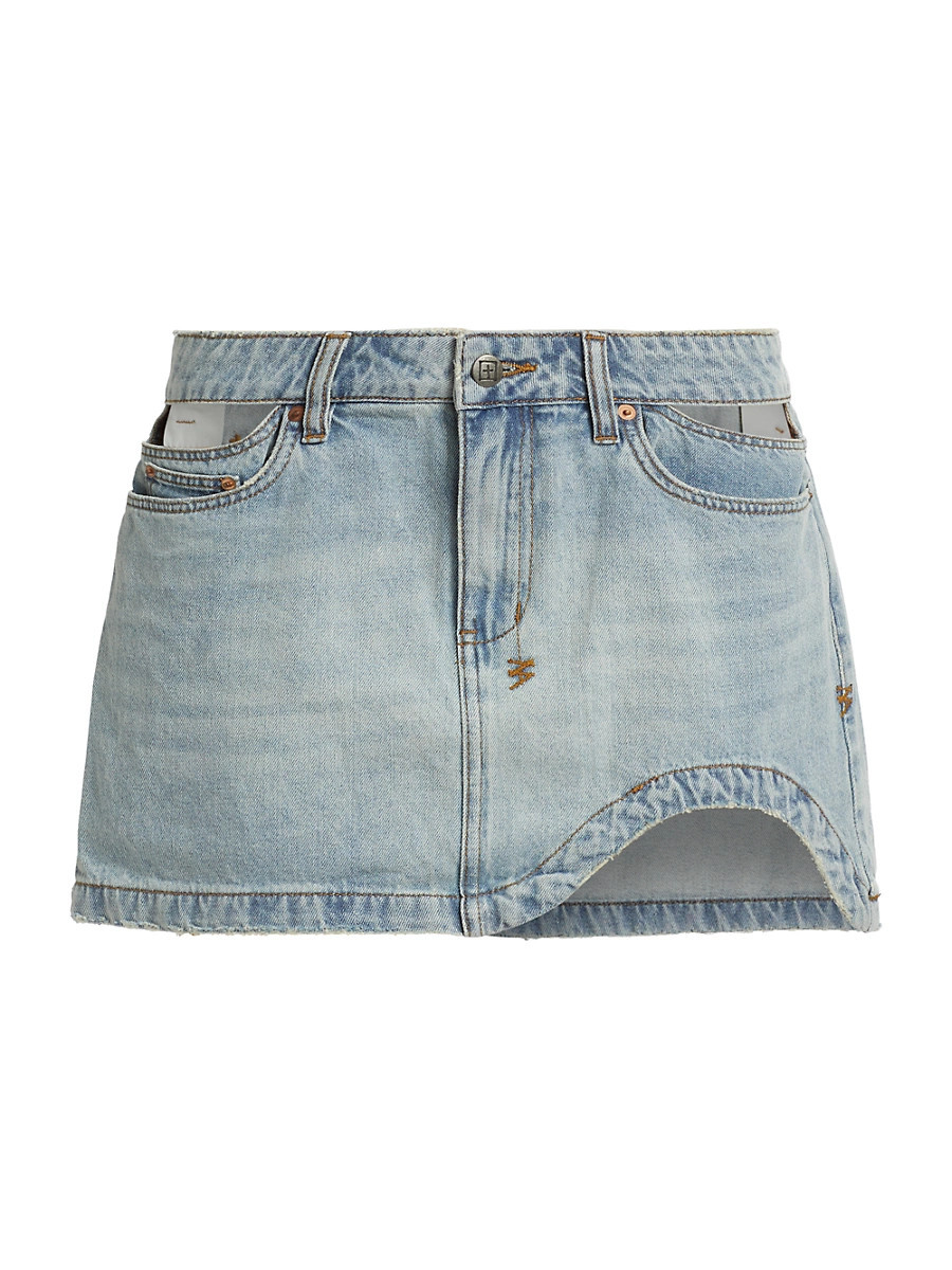 Women's Saddle Low Rider Paragon Mini Skirt - Denim - Size 30 | Saks Fifth Avenue
