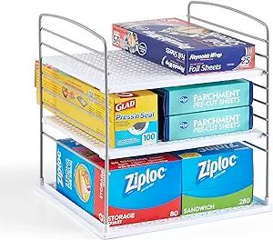 YouCopia UpSpace Cabinet Box Organizer, Adjustable Kitchen and Pantry Shelf for Plastic Wrap and ... | Amazon (US)