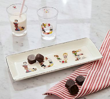 Peanuts™ Love Stoneware Cookie Platter | Pottery Barn (US)