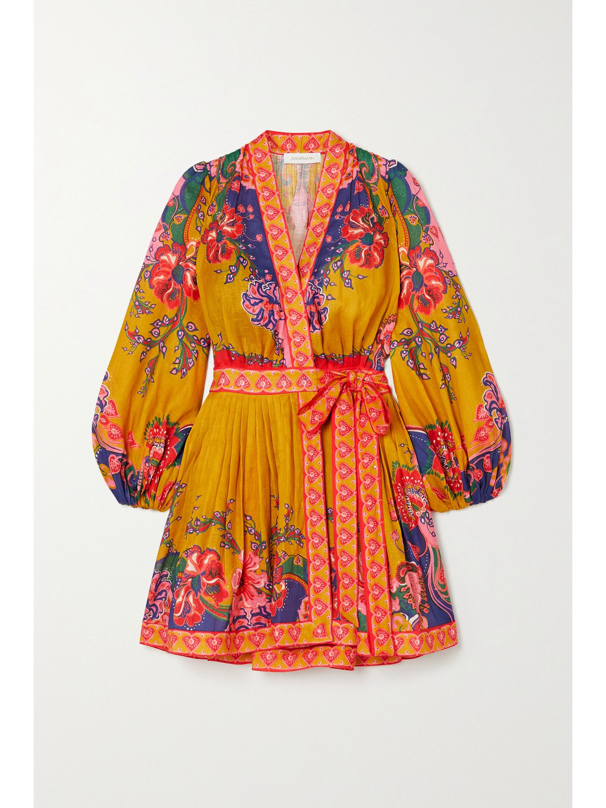 The Lovestruck printed linen wrap mini dress | NET-A-PORTER (US)