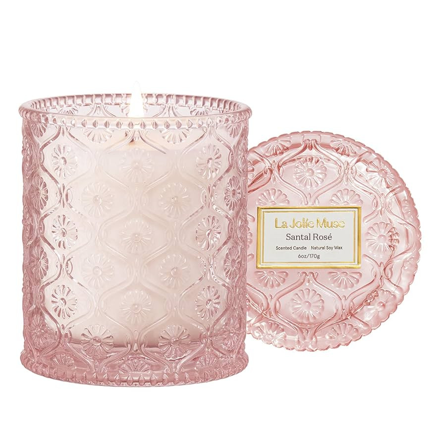LA JOLIE MUSE Sandalwood Rose Candle, Scented Candles Gifts for Women, Natural Soy Candle, 6 oz 4... | Amazon (US)