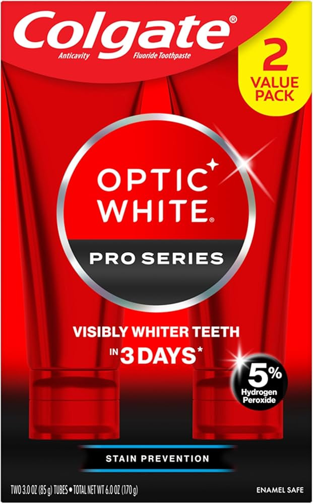 Colgate Optic White Pro Series Whitening Toothpaste with 5% Hydrogen Peroxide, Stain Prevention, ... | Amazon (US)