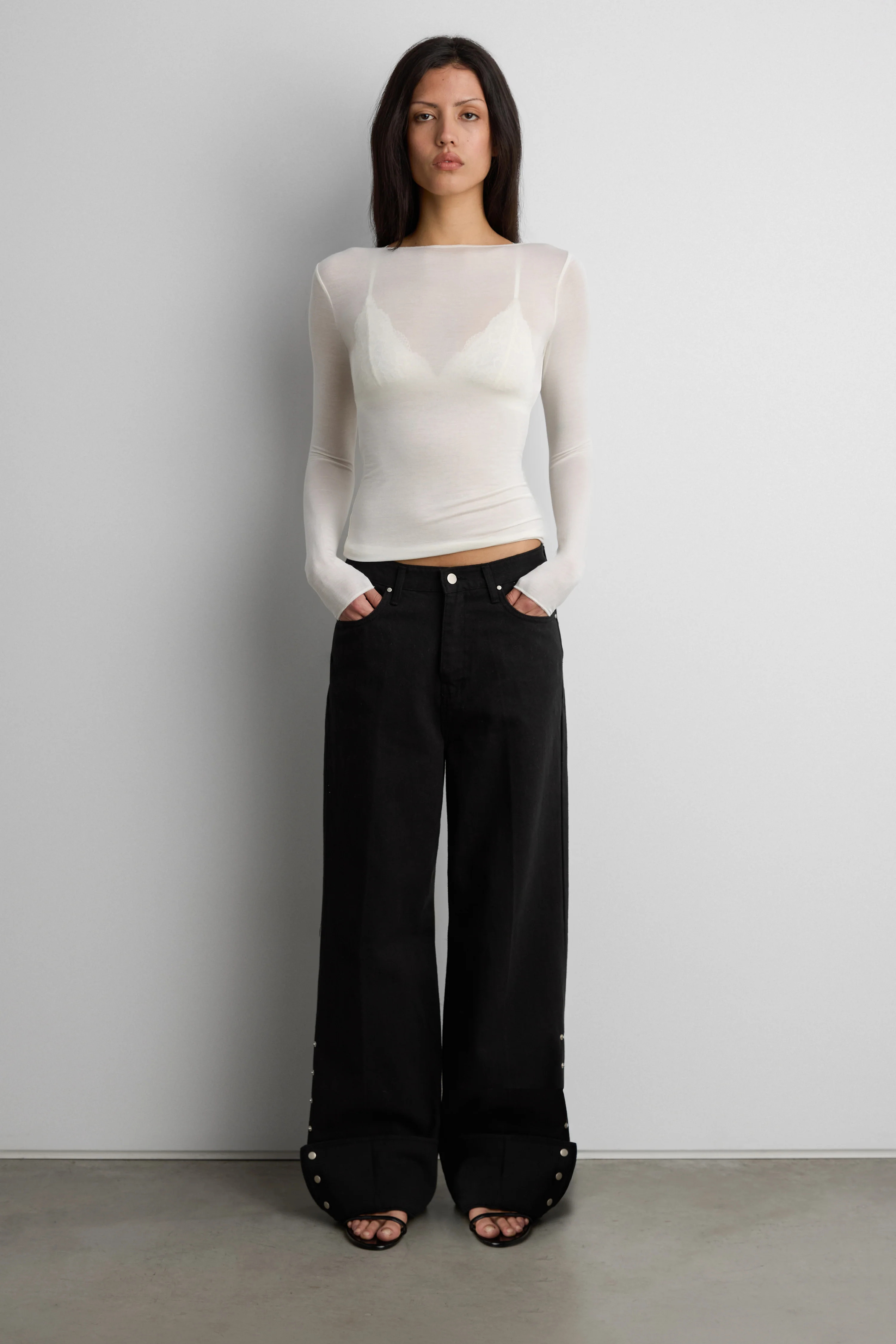 SHEER LIGHTWEIGHT BOAT NECK TOP | OAK + FORT