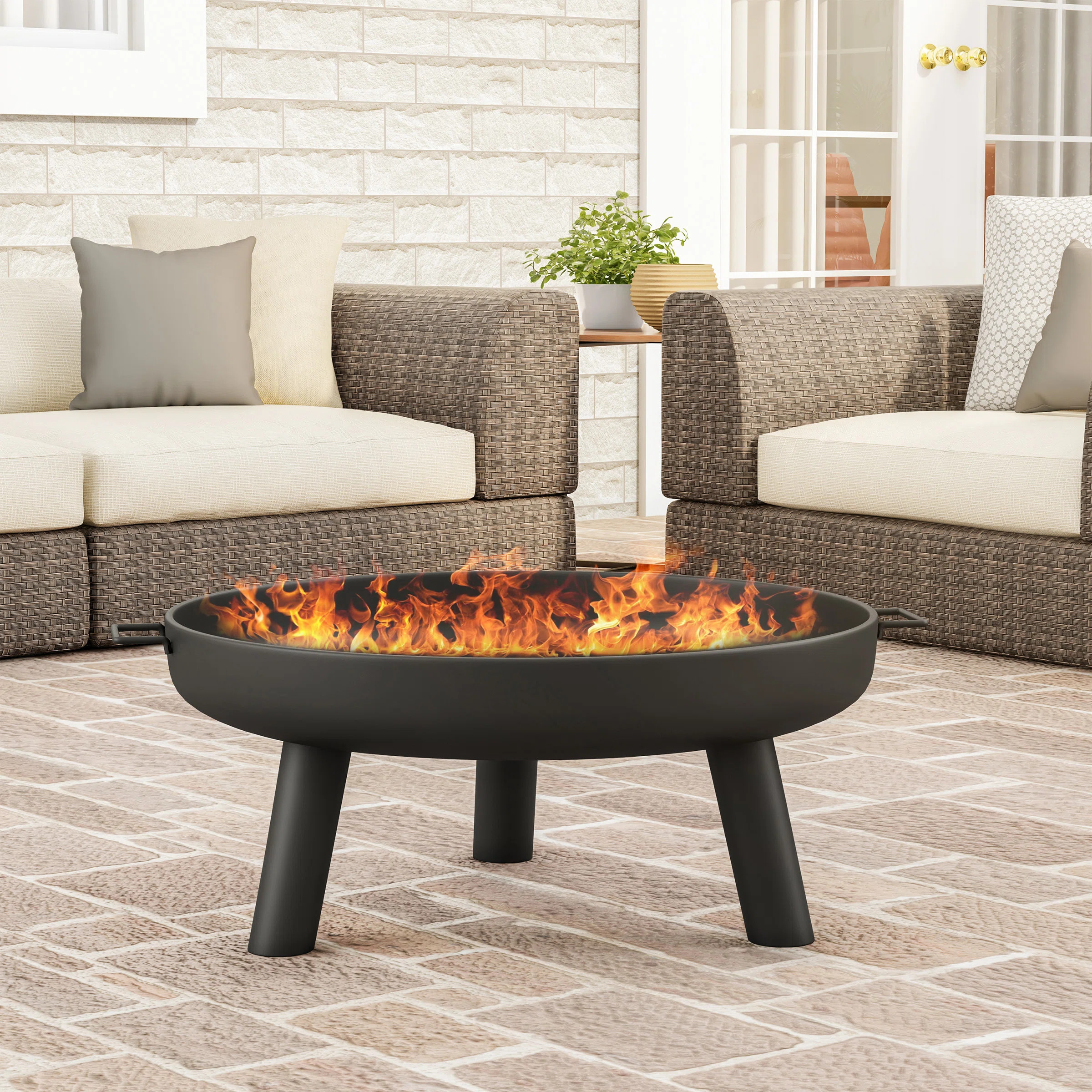 Folwell Outdoor Steel Wood Burning Fire Pit | Wayfair North America