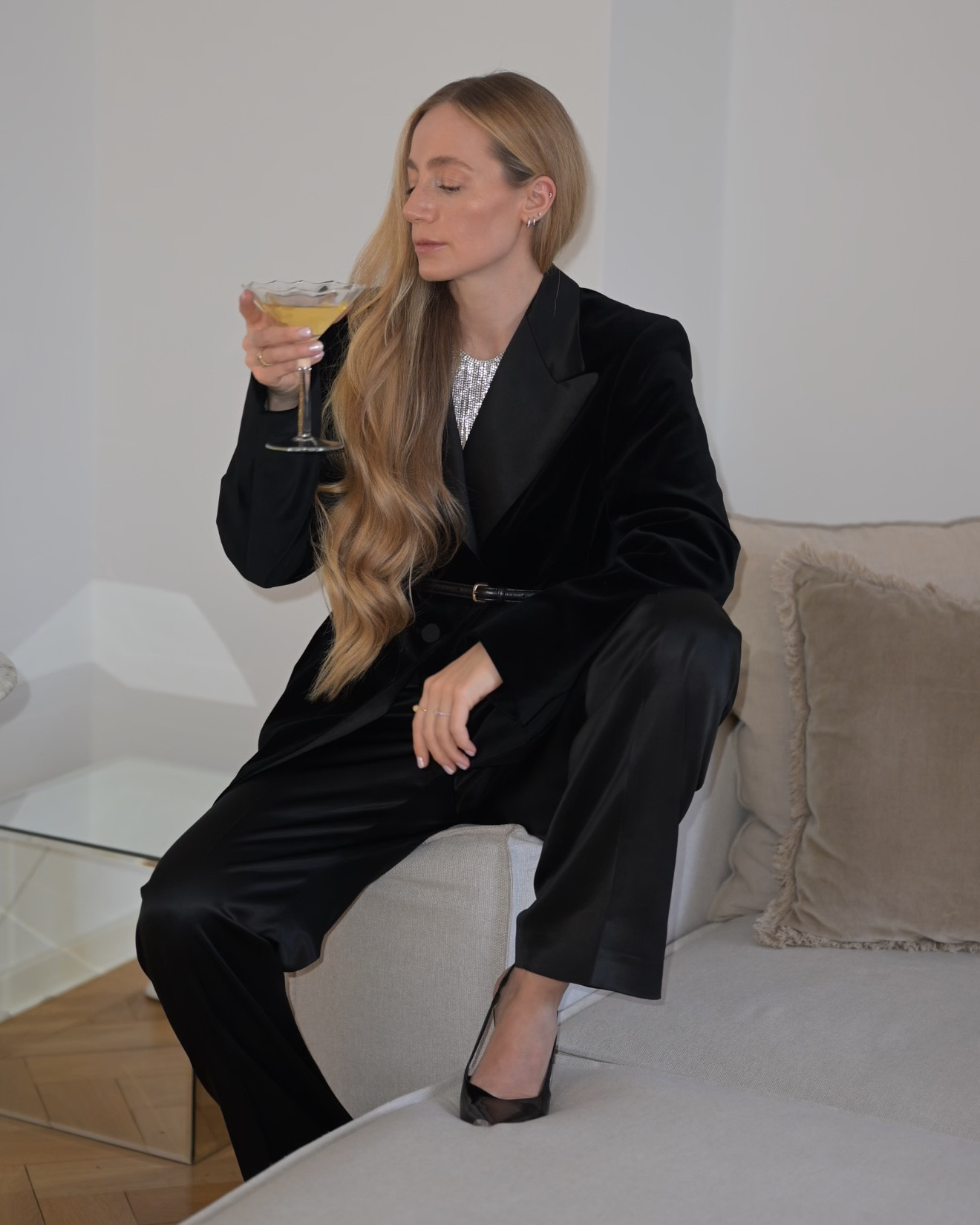 festive season * all black holiday attire 
wearing a black suit, styled with elegant accessoires #christmas #festivelook #festiveoutfit #holidayattire 

#LTKwinter #LTKstyletip #LTKfestive