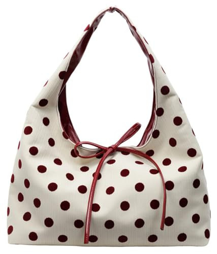 Polka Dot Tote Bag for Women Bow Tie Hobo Bags for Women Slouchy Tote Purse Large Shoulder Handbag Satchel for Travel Work | Amazon (US)