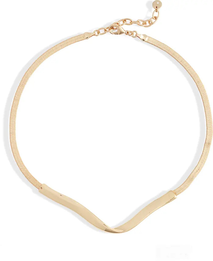Twisted Bar Herringbone Chain Necklace | Nordstrom
