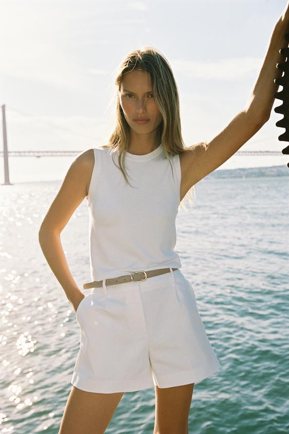 BELTED SHORTS WITH DARTS | Zara US