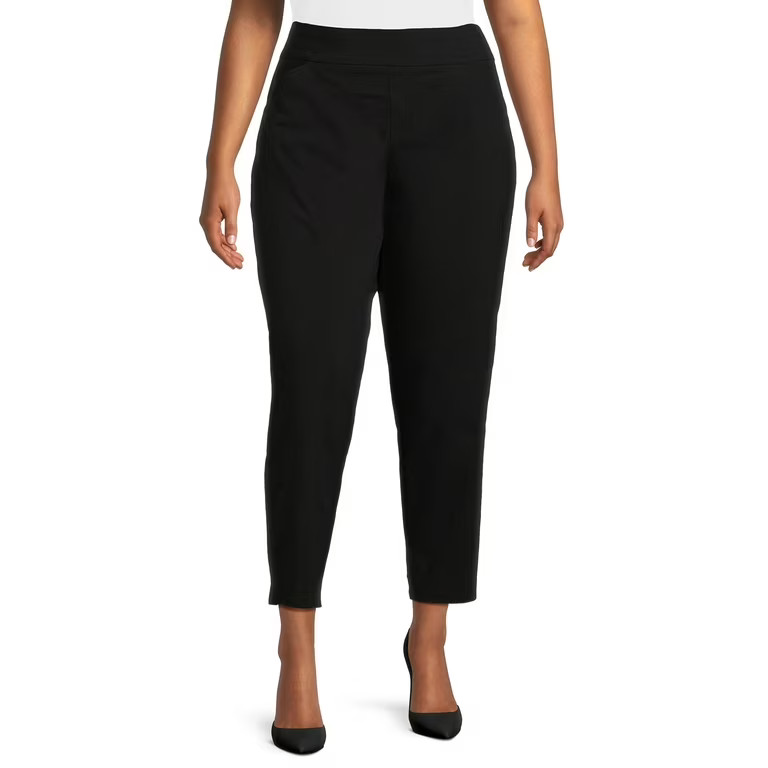 Just My Size Women's Plus Size Millennium Slim Leg Dress Pants, 28" Inseam for Regular | Walmart (US)