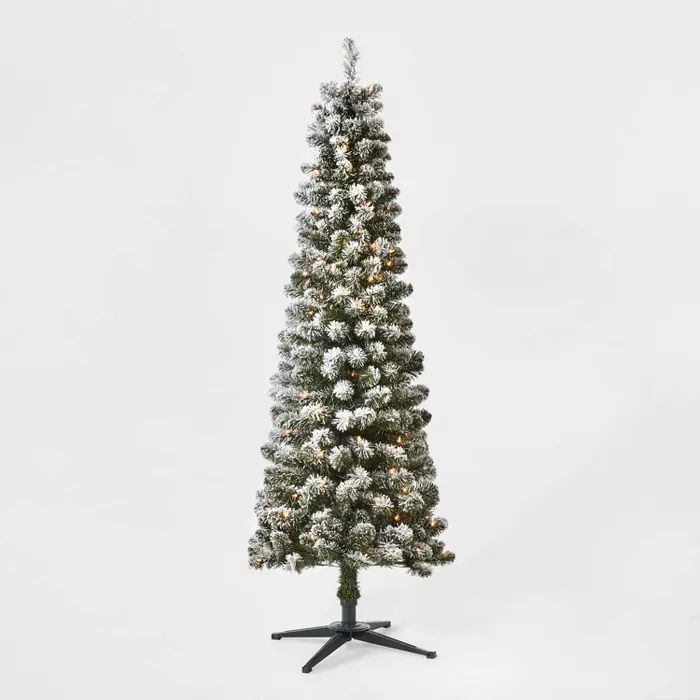 6ft Pre-lit Artificial Christmas Tree Flocked Alberta Spruce Clear Lights - Wondershop&#8482; | Target
