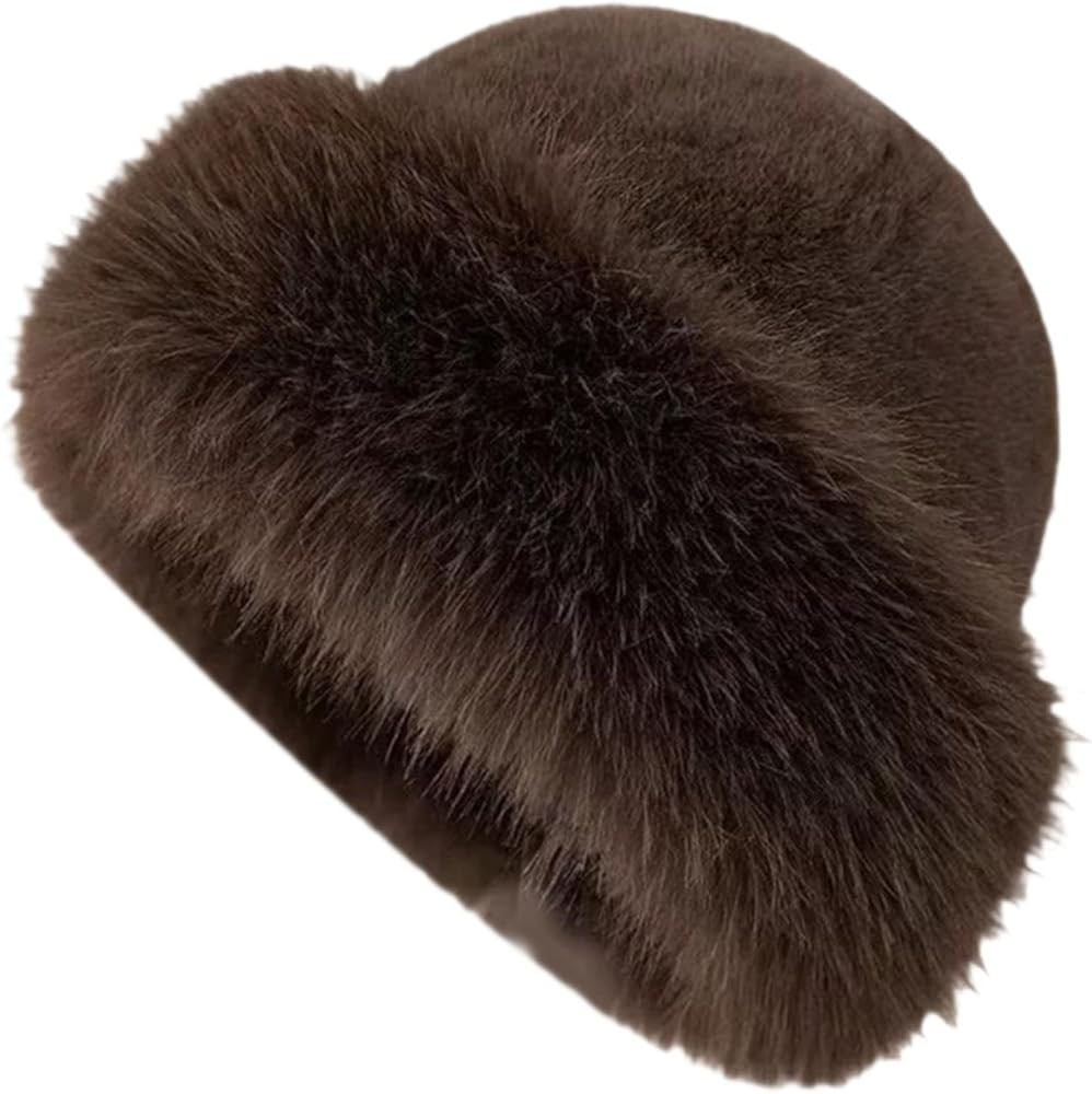 Baoblaze Winter Faux Fur Hat for Women Thick Cossack Hat Russian Hats Plush Faux Fur Winter Hats ... | Amazon (UK)
