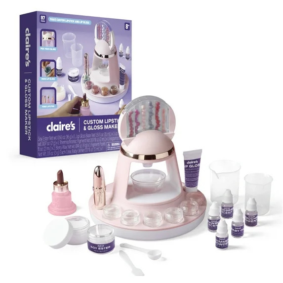 Claire’s® Custom Lipstick & Gloss Maker, DIY Makeup Kit, Cosmetic Making, Lip Gloss for Teens ... | Walmart (US)