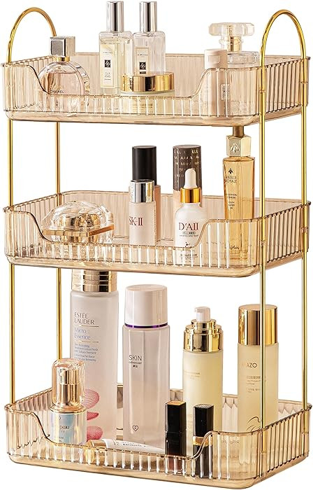 3 Tier Bathroom Organizer Countertop Makeup Perfume Tray Skincare Organizer for Bathroom Dresser ... | Amazon (US)