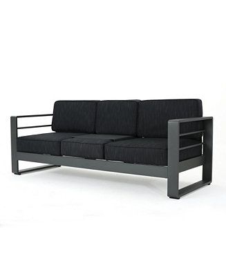 Noble House Cape Coral Outdoor Sofa Couch with Cushions - Macy's | Macy's