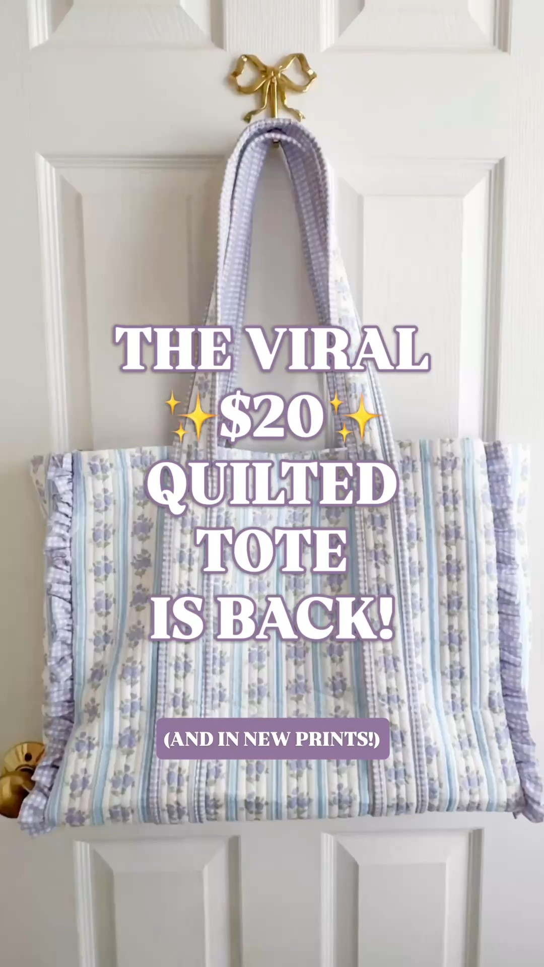 Walmart quilted tote bag | floral tote bag | teacher bag | travel tote | Walmart finds under $25

The viral $20 quilted tote is back on Walmart in new prints, including this Sky & Lilac Sea floral gingham. Soft blue stripes, tiny lilac flowers, gingham accents and ruffled sides give this oversized carryall the prettiest preppy personality.

It is 100% cotton with a soft quilted texture, spacious main compartment, magnetic snap closure and double shoulder straps with a 12-inch drop. At 18.75 inches wide, 14.5 inches high and 5.125 inches deep, it has room for workdays, school, errands, road trips, beach days, library runs and weekend plans.

This is the bag to keep by the door when you need room for the day and still want floral, feminine detail. At $20, it also makes a thoughtful teacher gift, college care-package addition or practical gift for her. The new prints make this viral Walmart tote worth revisiting.

Walmart tote bag, No Boundaries tote, quilted tote bag women, floral quilted tote, gingham tote bag, ruffle tote bag, cotton tote bag, oversized tote bag, large tote bag women, teacher tote bag, work tote bag, travel tote bag, carryall bag, beach bag women, weekend bag, school bag, affordable tote bag, tote bag under $25, viral Walmart finds

#LTKFindsUnder50 #PreppyStyle #LookForLess #WalmartFinds #TravelBag #ToteBag #WalmartStyle #QuiltedTote #TeacherBag

#LTKSeasonal #LTKWorkwear #LTKTravel