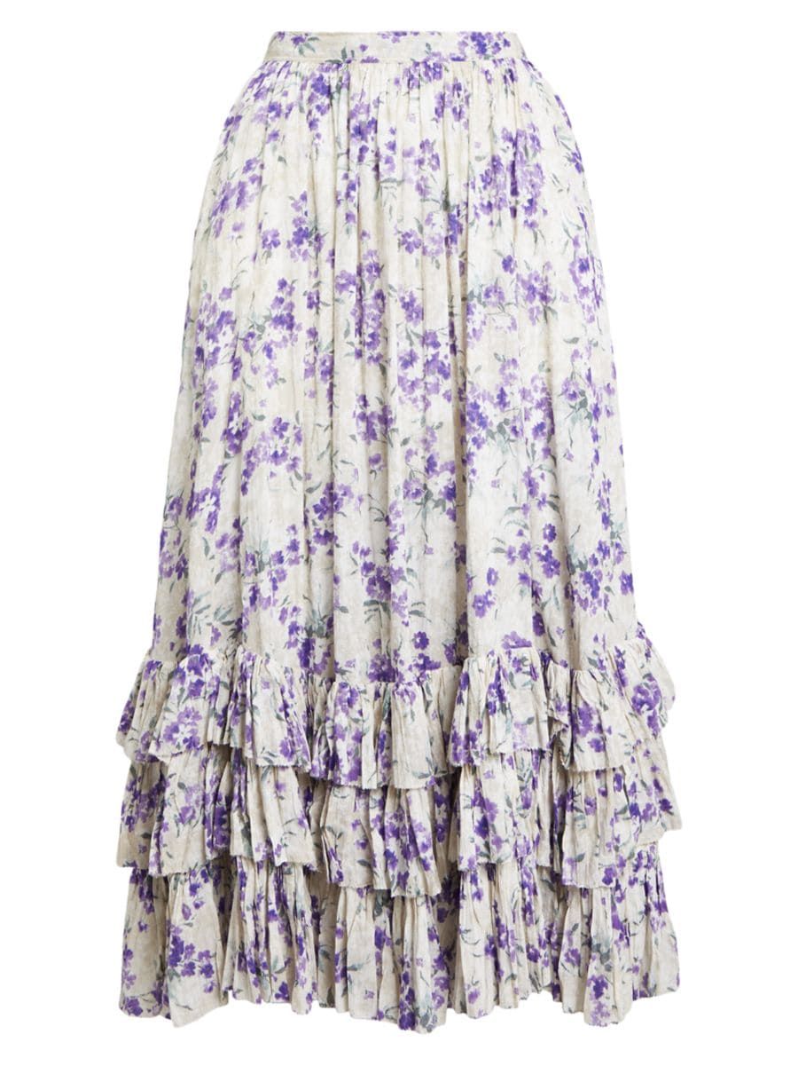 Floral Ruffle Maxi Skirt | Saks Fifth Avenue